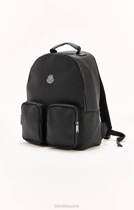 SikSilk x messi musta pu merkkinen reppu sukupuolineutraali 6LR8618 laukku