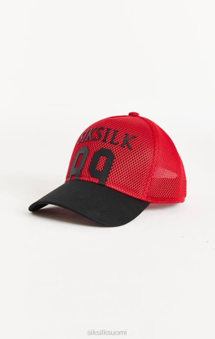 SikSilk punainen full mesh 89 trucker cap sukupuolineutraali 6LR8241 lisävaruste