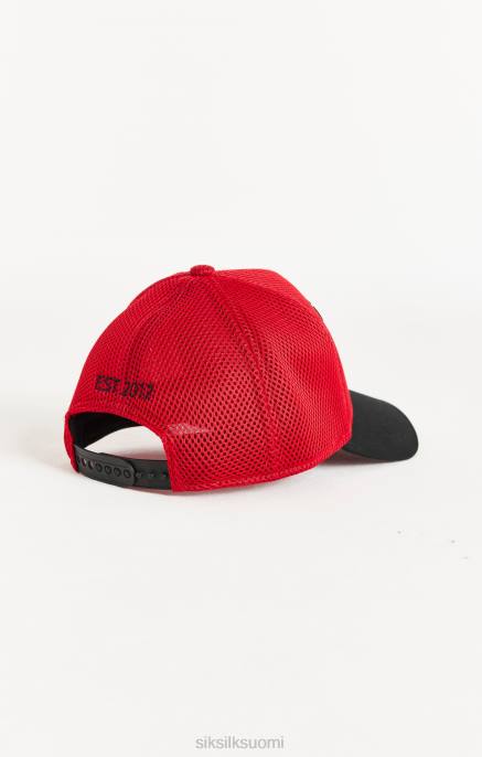 SikSilk punainen full mesh 89 trucker cap sukupuolineutraali 6LR8241 lisävaruste