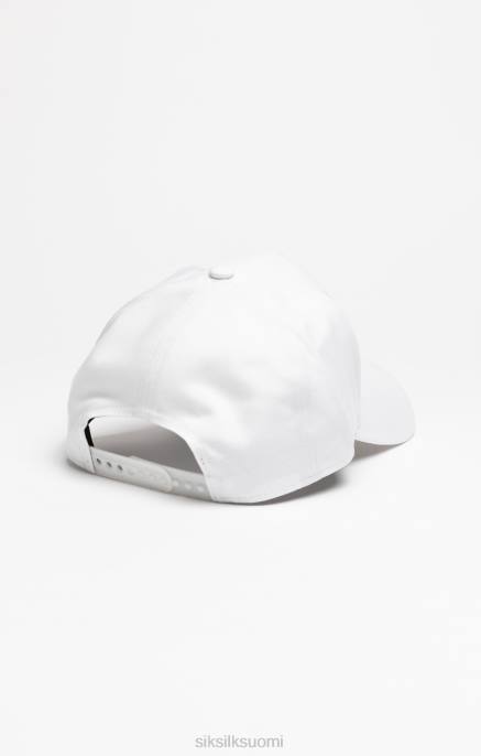 SikSilk valkoinen kukkakirjonta trucker lippis sukupuolineutraali 6LR8234 lisävaruste