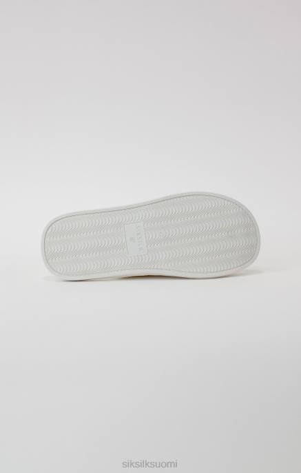SikSilk valkoinen tohveli brodeeratulla logolla miehet 6LR86 jalkineet