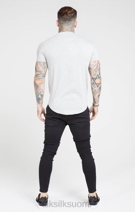 SikSilk musta pesty Essential distressed skinny farkku miehet 6LR8554 vaatteet