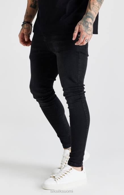 SikSilk musta pesty essential skinny farkku miehet 6LR8557 vaatteet