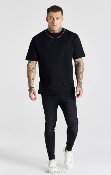 SikSilk musta pesty essential skinny farkku miehet 6LR8557 vaatteet