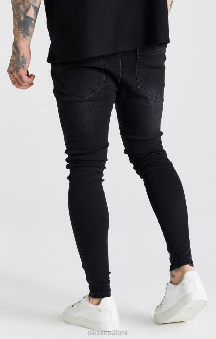 SikSilk musta pesty essential skinny farkku miehet 6LR8557 vaatteet