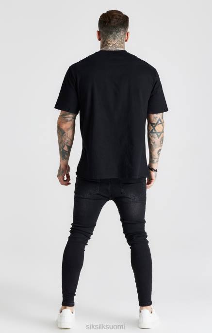 SikSilk musta pesty essential skinny farkku miehet 6LR8557 vaatteet