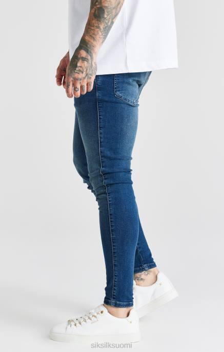 SikSilk sininen pesty essential skinny farkku miehet 6LR8556 vaatteet