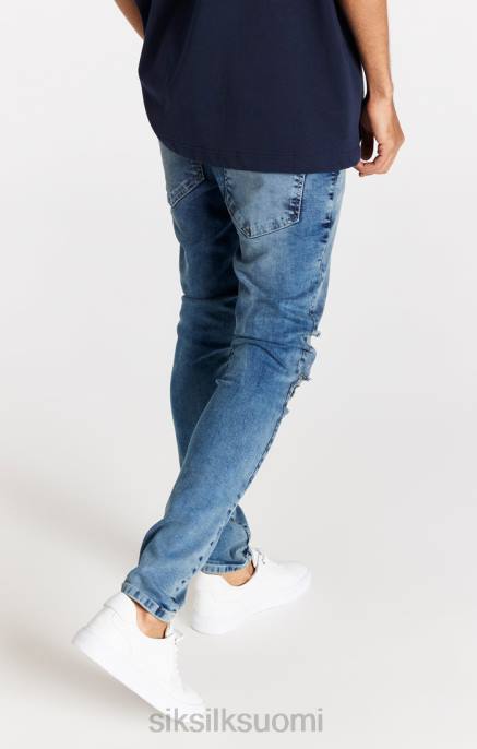 SikSilk vaaleansininen ahdistunut slim fit farkku miehet 6LR8558 vaatteet
