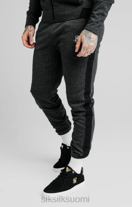 SikSilk Tonal check -mansettihousut - harmaa miehet 6LR8526 vaatteet