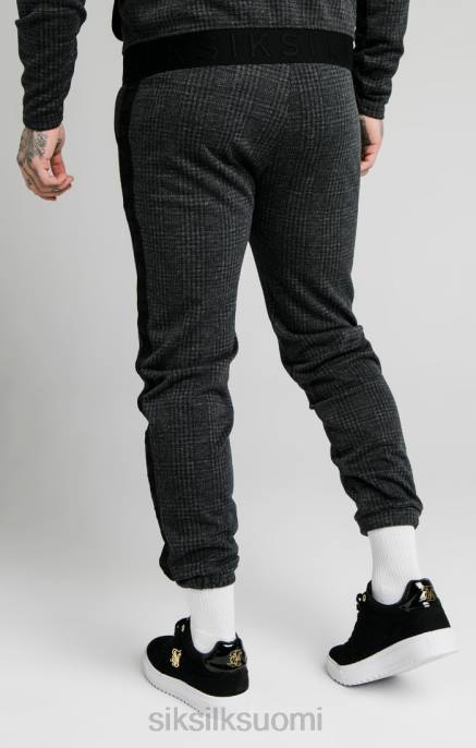 SikSilk Tonal check -mansettihousut - harmaa miehet 6LR8526 vaatteet