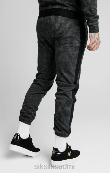 SikSilk Tonal check -mansettihousut - harmaa miehet 6LR8526 vaatteet
