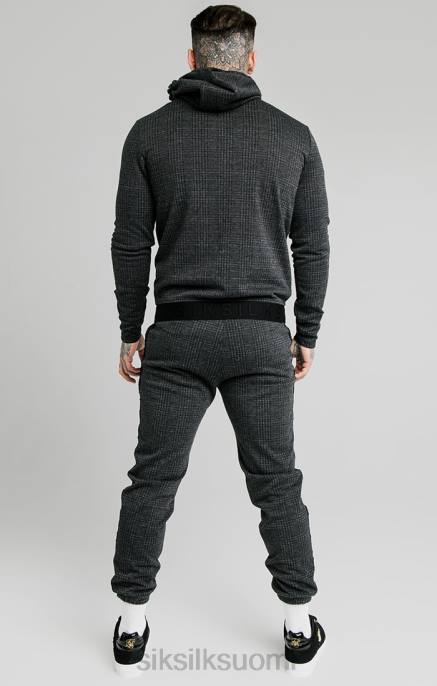 SikSilk Tonal check -mansettihousut - harmaa miehet 6LR8526 vaatteet