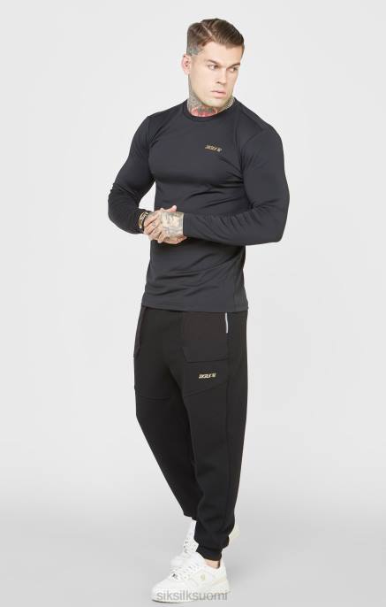 SikSilk mustat urheiluhousut miehet 6LR8520 vaatteet
