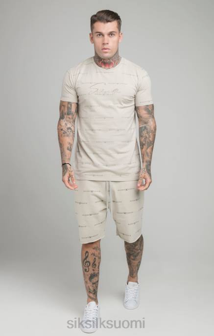 SikSilk beige heijastava printti lyhyt miehet 6LR8594 vaatteet