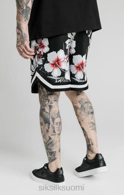SikSilk kukkakoristoshortsit - mustat miehet 6LR8591 vaatteet