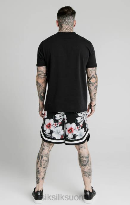 SikSilk kukkakoristoshortsit - mustat miehet 6LR8591 vaatteet