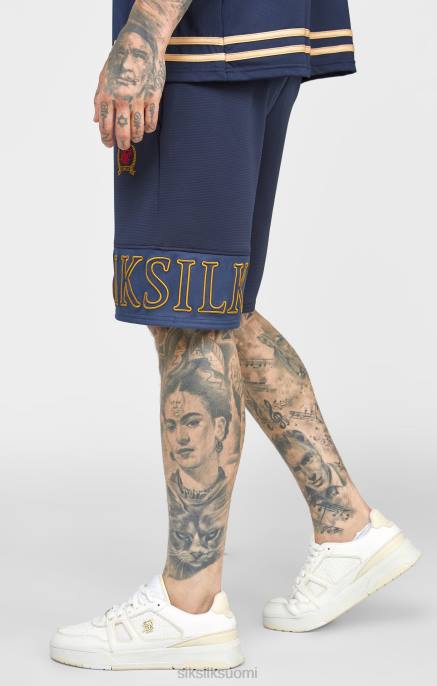 SikSilk laivastonsininen brodeeraus rento lyhyt miehet 6LR8607 vaatteet