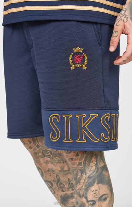 SikSilk laivastonsininen brodeeraus rento lyhyt miehet 6LR8607 vaatteet