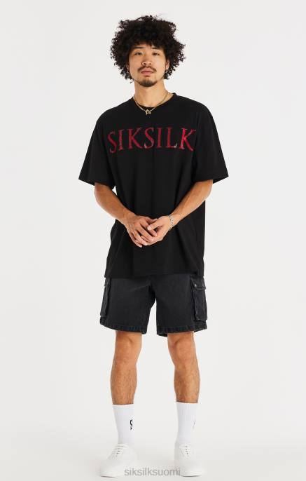 SikSilk musta denim cargo lyhyt miehet 6LR8598 vaatteet