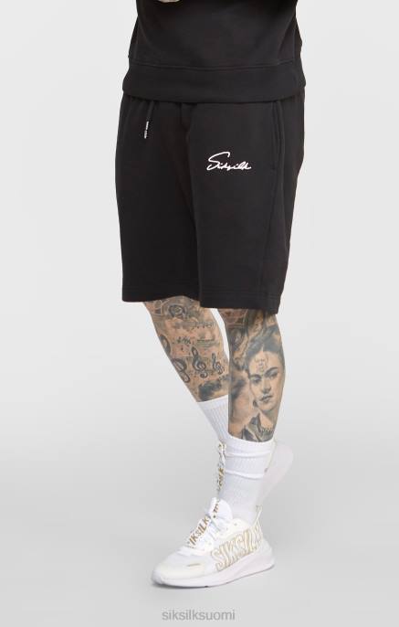 SikSilk musta kirjoituskirjailu lyhyt miehet 6LR8581 vaatteet