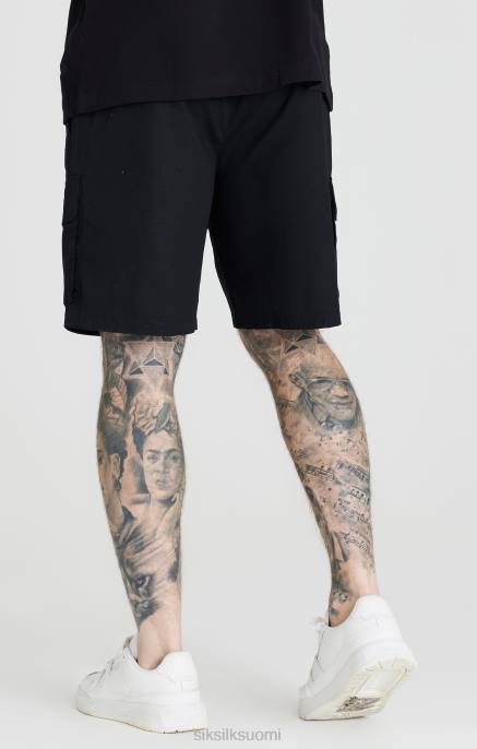 SikSilk musta ripstop cargo short miehet 6LR8586 vaatteet