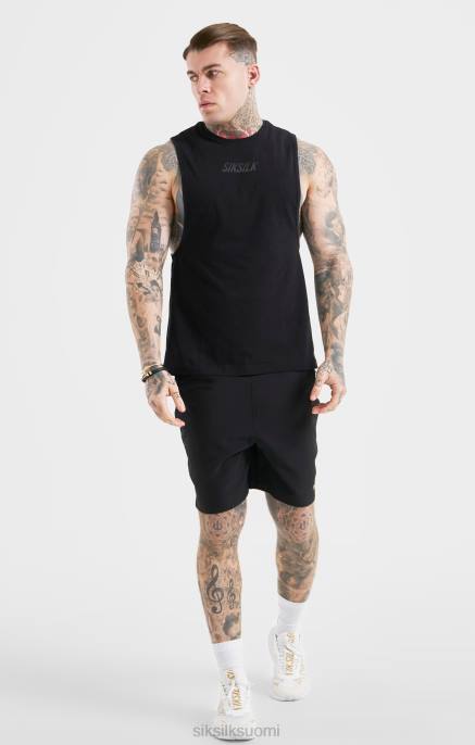 SikSilk musta urheilu lyhyt miehet 6LR8590 vaatteet