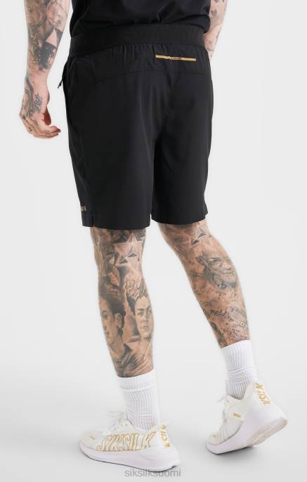 SikSilk musta urheilu lyhyt miehet 6LR8590 vaatteet