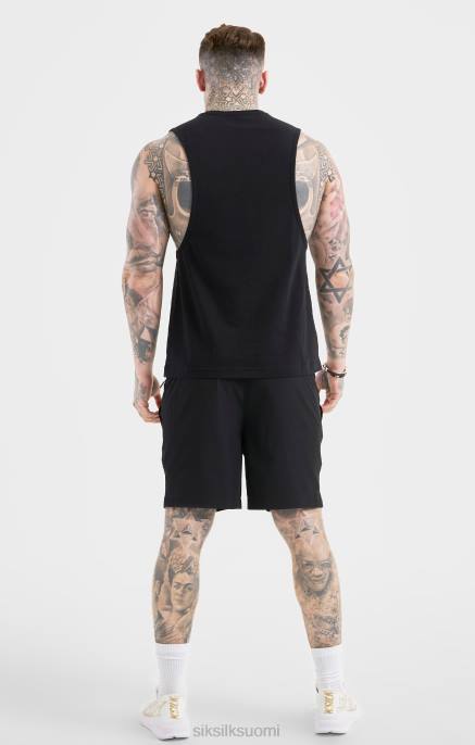 SikSilk musta urheilu lyhyt miehet 6LR8590 vaatteet