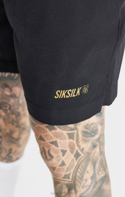 SikSilk musta urheilu lyhyt miehet 6LR8590 vaatteet