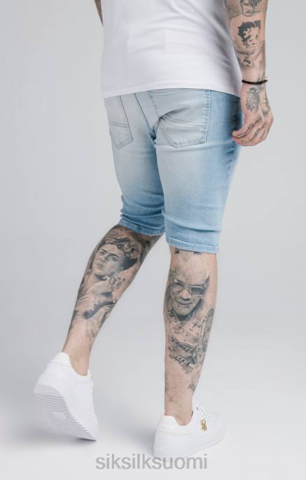 SikSilk sininen ahdistunut denim lyhyt miehet 6LR8583 vaatteet