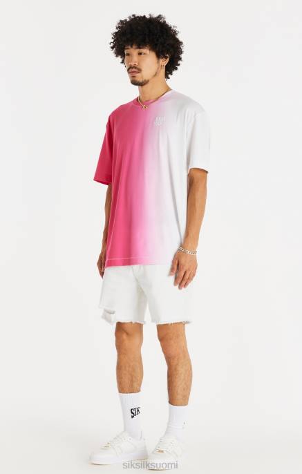 SikSilk valkoinen raakahelma distressed denim lyhyt miehet 6LR8600 vaatteet