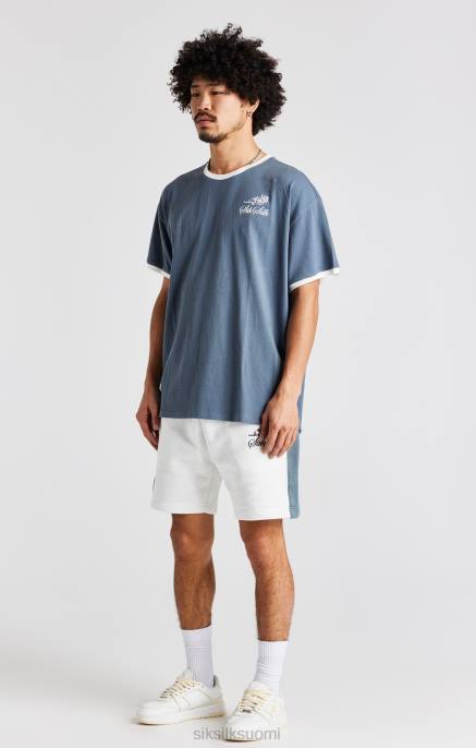 SikSilk valkoinen ruusu brodeerattu lyhyt miehet 6LR8584 vaatteet