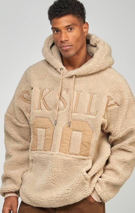 SikSilk beige borg 89 applikoitu ylähuppari miehet 6LR8456 vaatteet