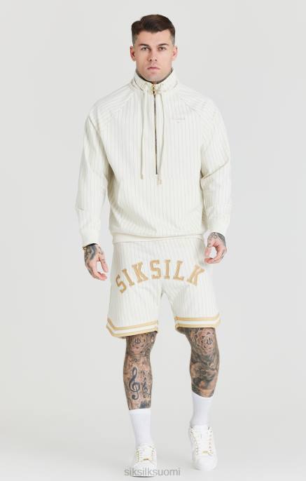 SikSilk ecru retro puolivetoketjullinen tracktop miehet 6LR8438 vaatteet