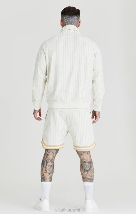SikSilk ecru retro puolivetoketjullinen tracktop miehet 6LR8438 vaatteet