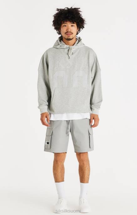 SikSilk eliittikuvioitu 89-huppari - harmaa marli miehet 6LR8417 vaatteet