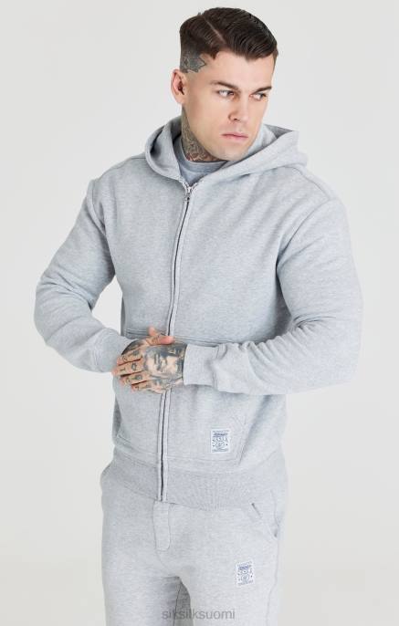 SikSilk harmaa meikkivetoketju hupparin läpi miehet 6LR8439 vaatteet