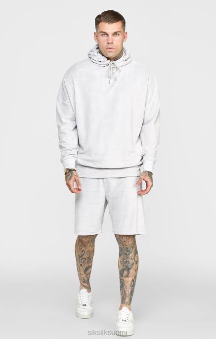 SikSilk harmaa pyyhkeen ylisuuri huppari miehet 6LR8420 vaatteet