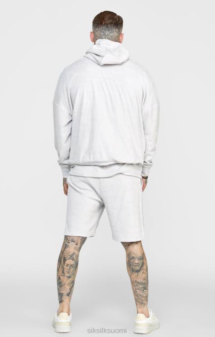 SikSilk harmaa pyyhkeen ylisuuri huppari miehet 6LR8420 vaatteet