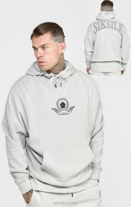 SikSilk harmaa yliopistokuvioinen oversize-huppari miehet 6LR8443 vaatteet