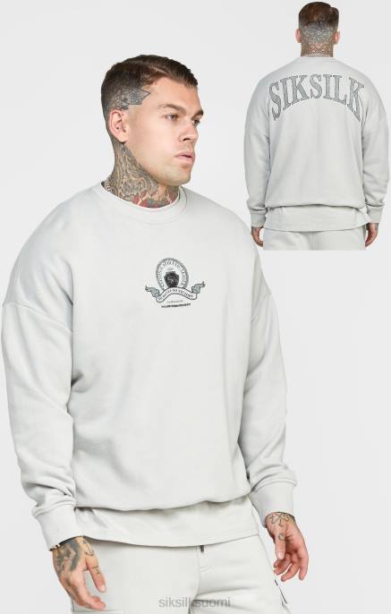 SikSilk harmaa yliopistopaita miehet 6LR8444 vaatteet