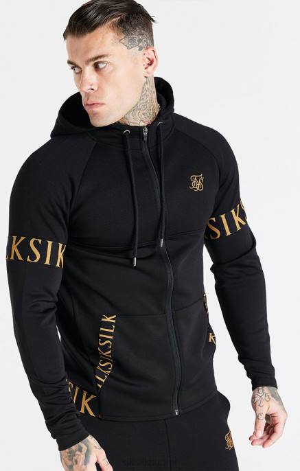 SikSilk musta dynaaminen vetoketju hupparin läpi miehet 6LR8416 vaatteet