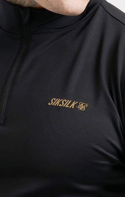 SikSilk musta urheiluvetoketju miehet 6LR8449 vaatteet