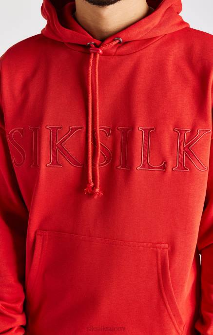 SikSilk punainen applikoitu huppari miehet 6LR8424 vaatteet
