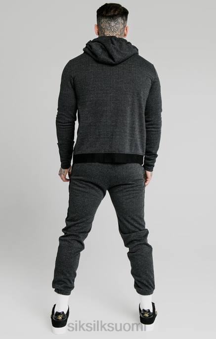 SikSilk tonal check agility vetoketju hupparin läpi - harmaa miehet 6LR8451 vaatteet