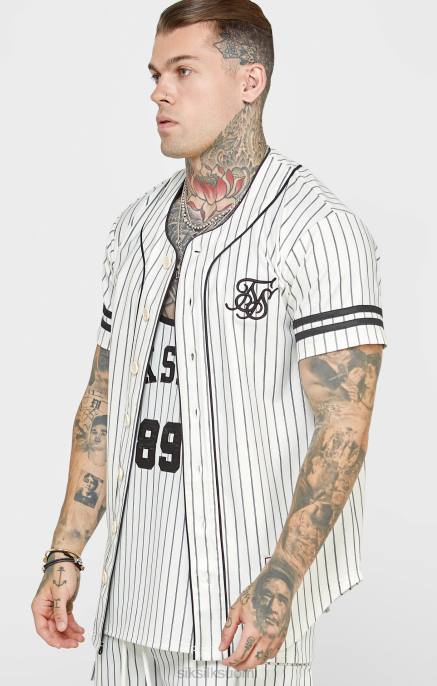 SikSilk beige baseball-paita miehet 6LR8391 vaatteet