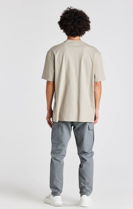 SikSilk beige ylisuuri ketjullinen t-paita miehet 6LR8392 vaatteet