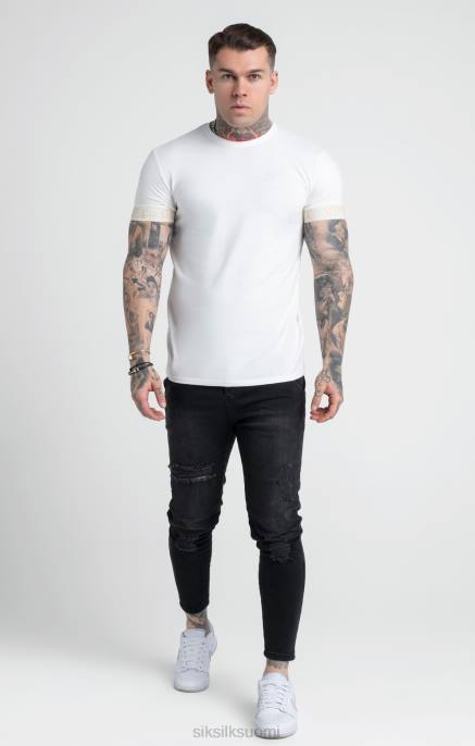 SikSilk ekru joustava ranneke t-paita miehet 6LR8367 vaatteet