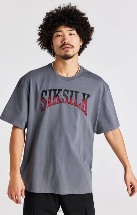 SikSilk harmaa tekojalokivi lyhythihainen t-paita miehet 6LR8400 vaatteet