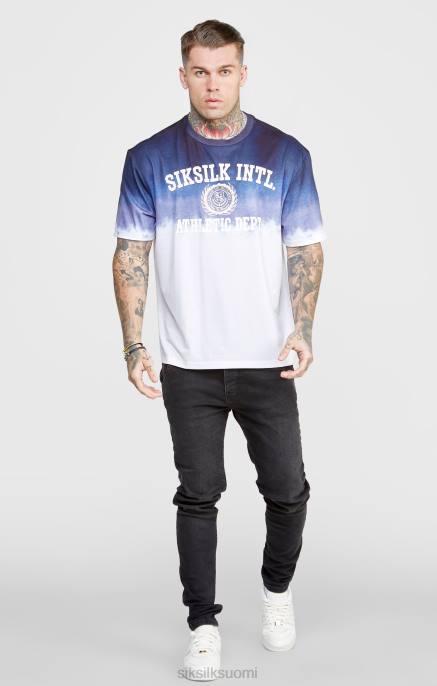 SikSilk laivastonsininen graafinen haalistuva t-paita miehet 6LR8384 vaatteet